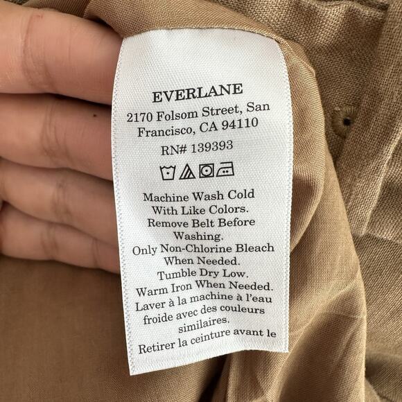 Everlane The Linen Belted Midi Dress 8 Tan Flax Minimalist Quiet Luxury Elegant - Picture 11 of 12